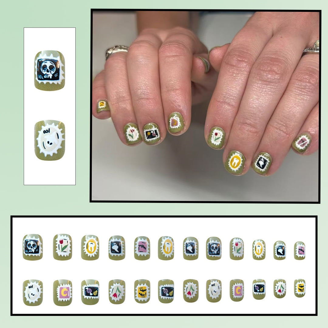 Halloween-Themed Decorative Press-On Nail Set