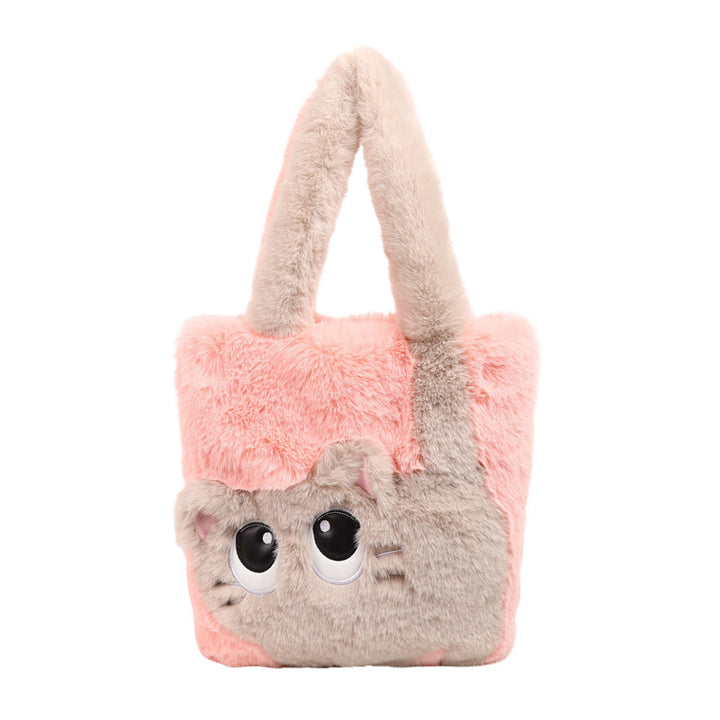 Plush shoulder bag with cat motif Stornfield