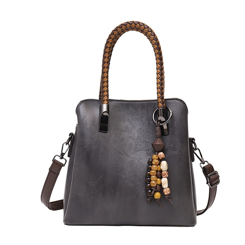 Elegant Handcrafted Floral Embossed Tote Bag