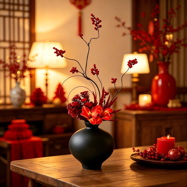 Artistic ceramic vase with organic shape Stornfield