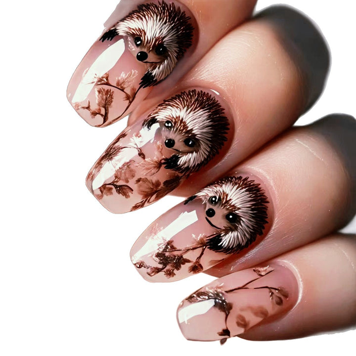 Artificial nails with cute hedgehog design Stornfield