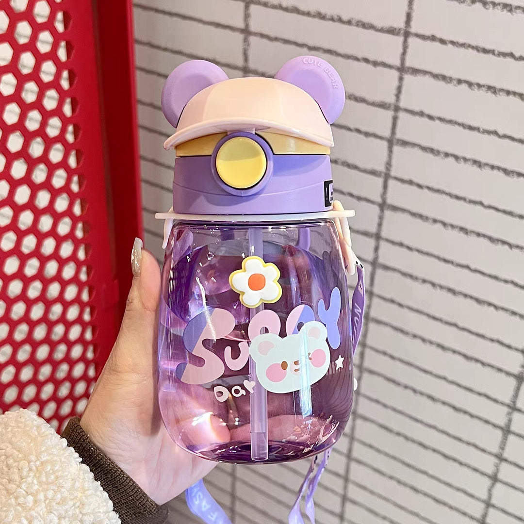 Women Playful Children's Drinking Bottle with Integrated Straw Stornfield