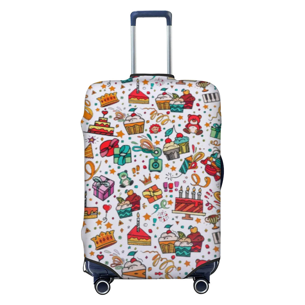 Unisex non-elastic luggage cover with graffiti print and zipper opening, stretchable protective cover with non-slip inner fastening Stornfield