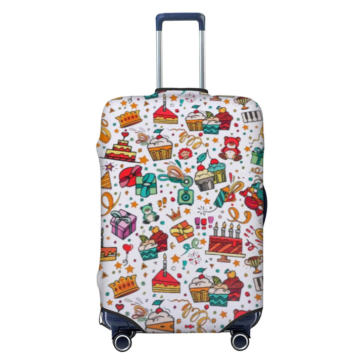 Unisex non-elastic luggage cover with graffiti print and zipper opening, stretchable protective cover with non-slip inner fastening Stornfield