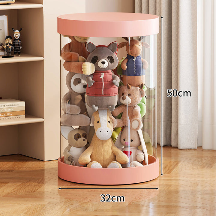 Tall Transparent Cylindrical Plush Toy Display & Storage Tower