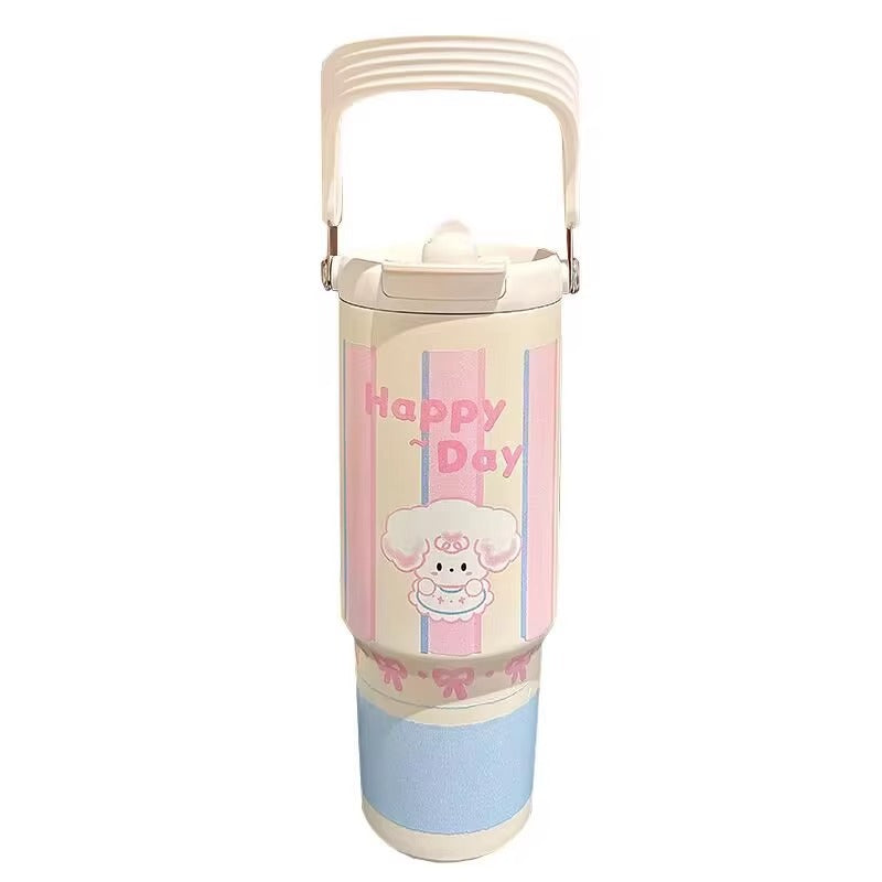 Ladies drinking cup with funny design and integrated straw Stornfield