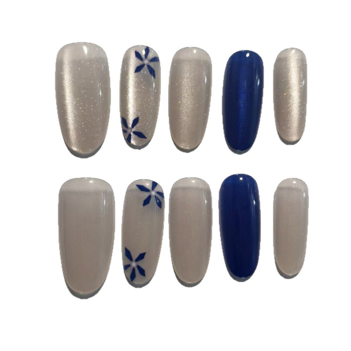 Artistic Floral-Inspired Press-On Nail Set Stornfield