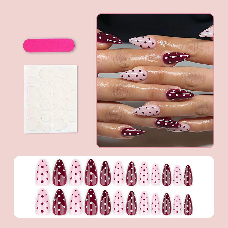 Artificial nail set with elegant dots and trendy design Stornfield