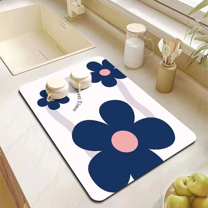 Decorative Floral Kitchen Mat