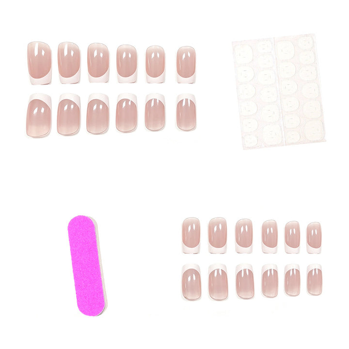 Classic French Tip Acrylic Nail Set Stornfield