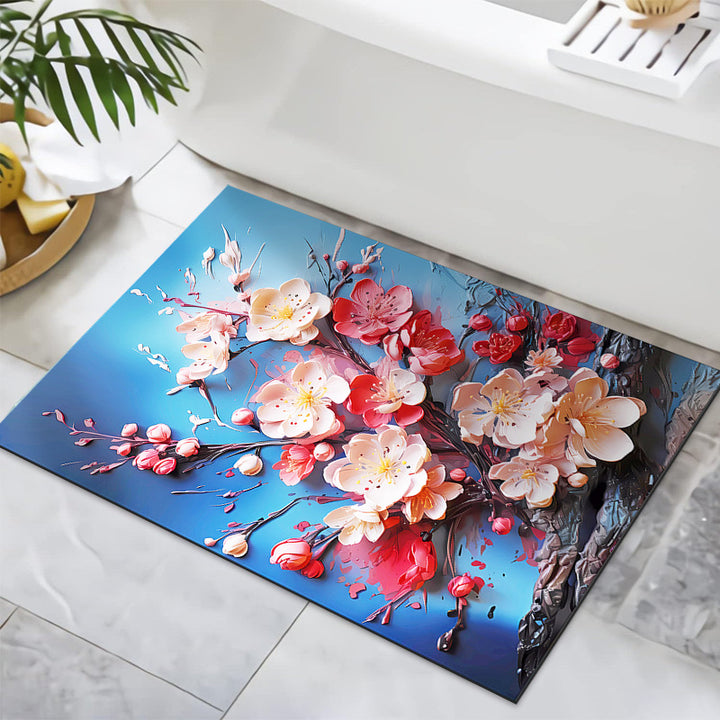 Textured Floral Design Bath Mat Stornfield