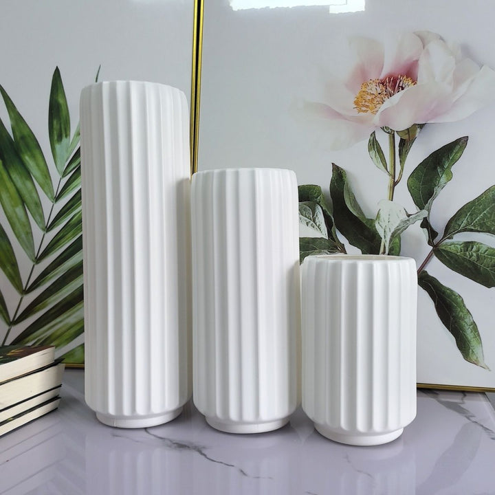 Decorative Vertical Ribbed Vase Stornfeild