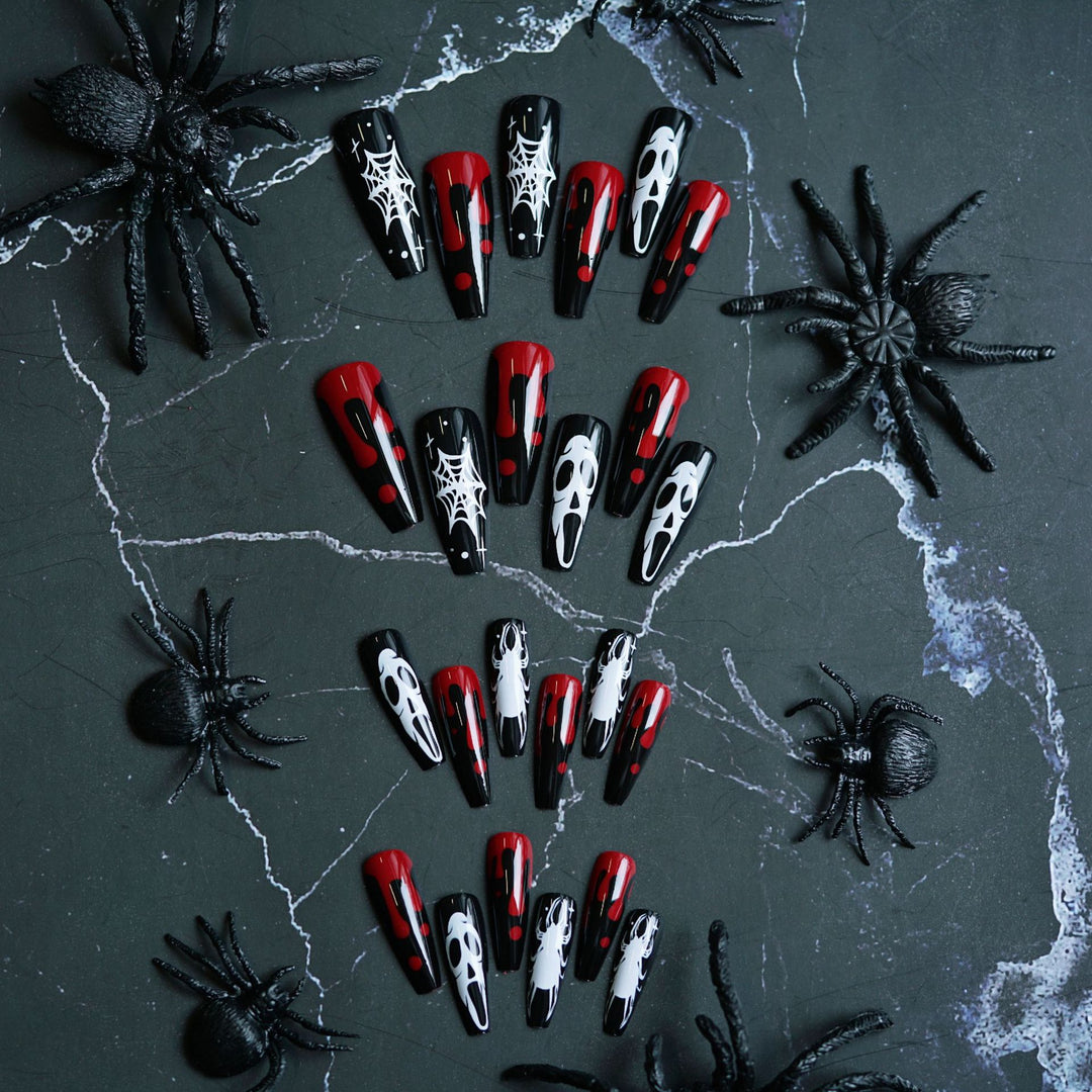 Gothic-Themed Press-On Nail Art Set Stornfield