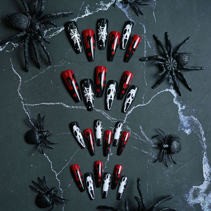 Gothic-Themed Press-On Nail Art Set Stornfield