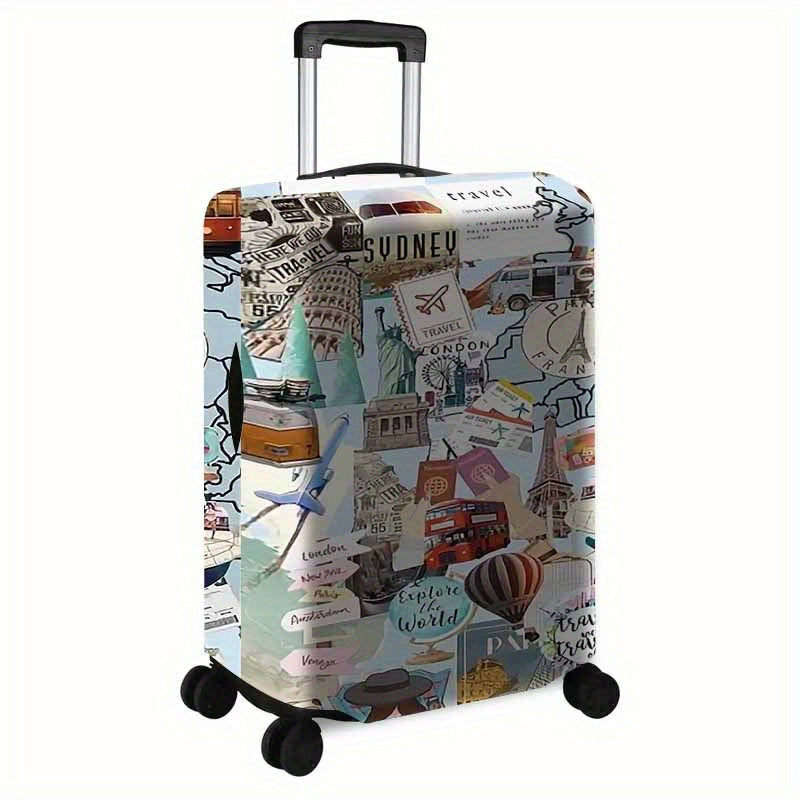 Women's Hardshell Suitcase with Creative Travel Motif Stornfield