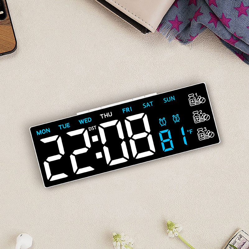 Digital LED desk clock with temperature and day of the week display Stornfield