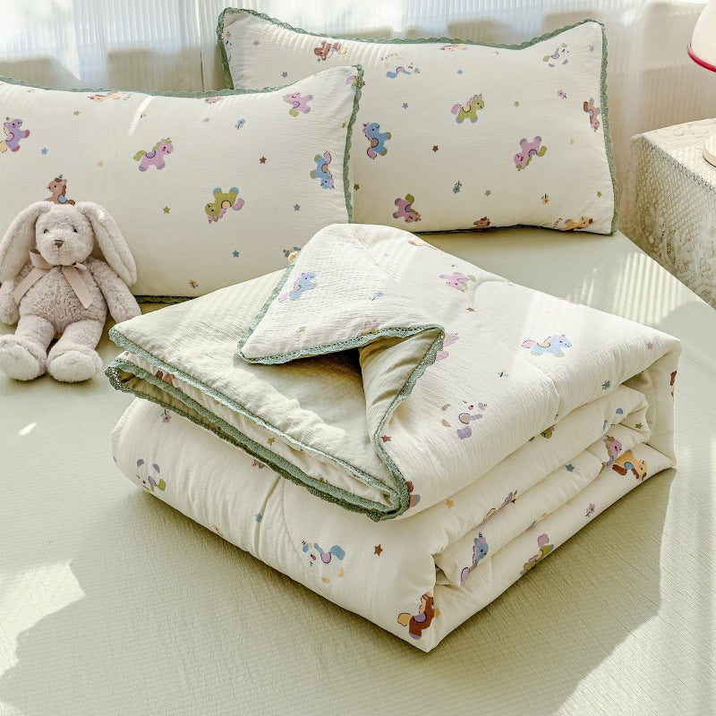 Floral Patterned Quilted Bedspread