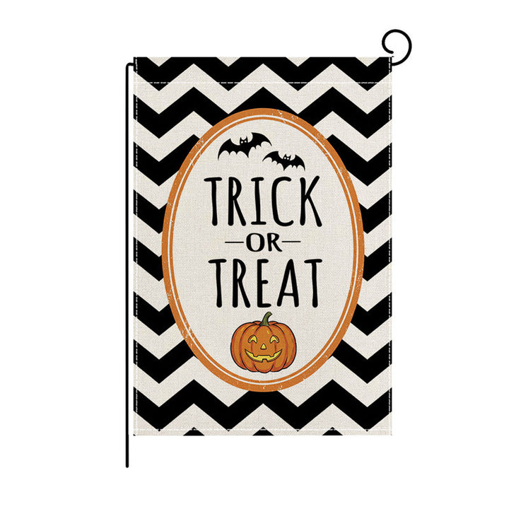 Heavy-Duty Halloween Spun-Polyester Decorative Yard Flag with Playful Ghosts and Jack-o'-Lanterns