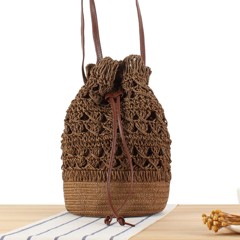 Designer Backpack Made of Natural Weave with Leather Accents Stornfield