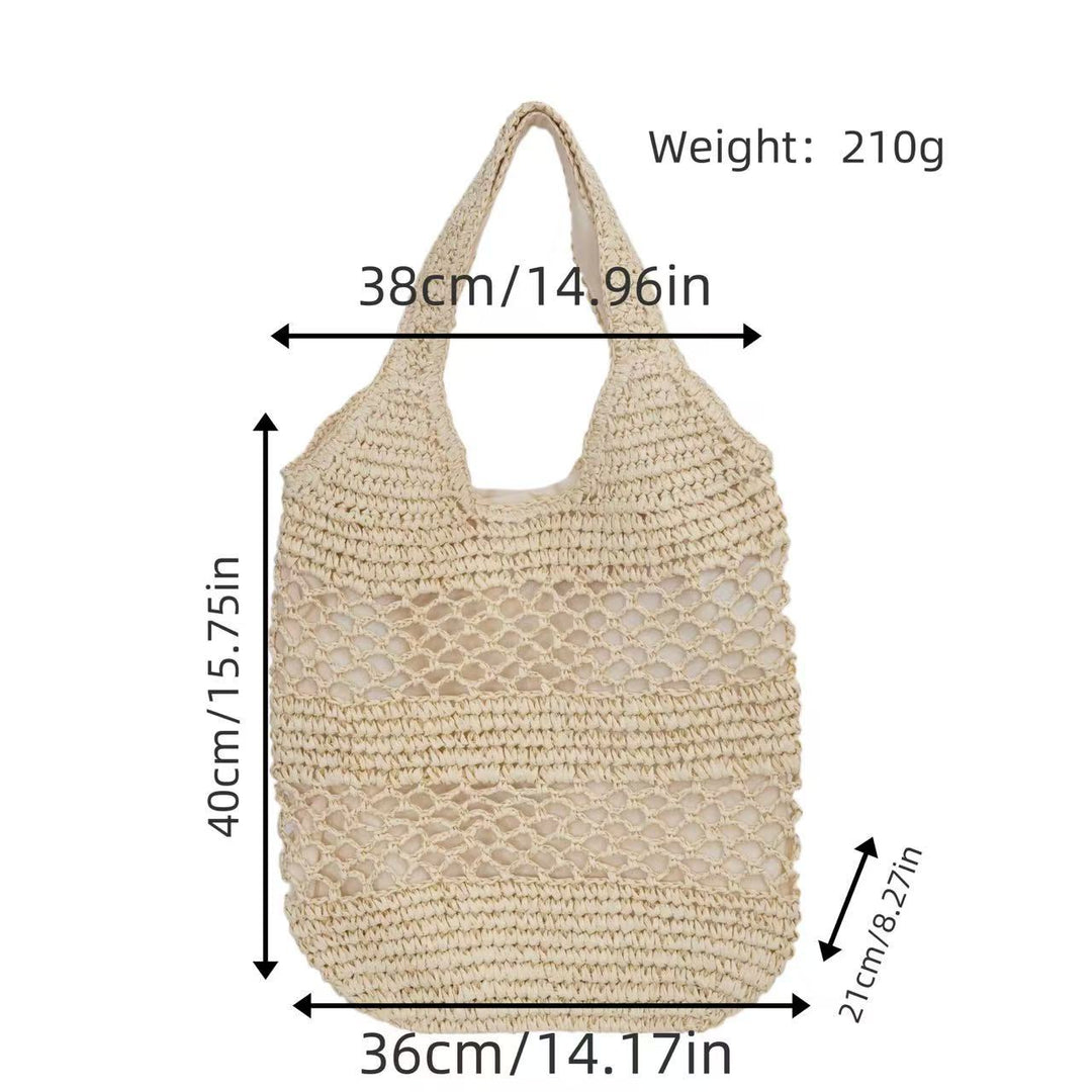 Handbag made of braided natural material with tassel details Stornfield