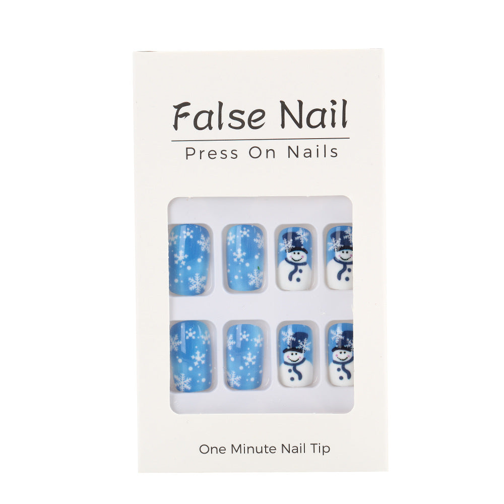 Artificial nails with wintry snowman design Stornfield