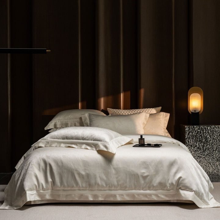 Hotel-Weight Stonewashed Textured Duvet Cover Bedding Ensemble with Oxford Pillowcases
