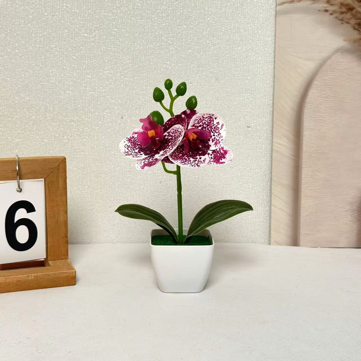 Lifelike Floral Orchid Display for Indoor Home Decor