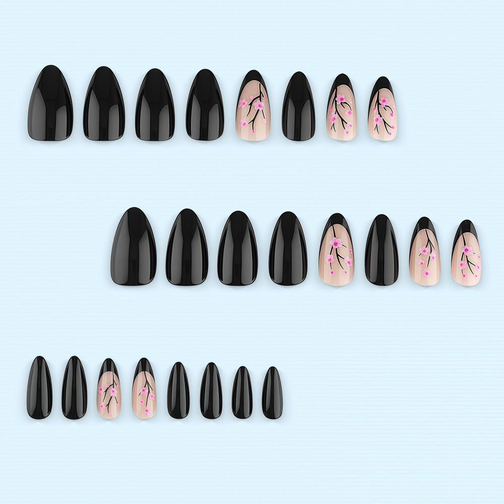 Trendy Artificial Nails with Floral Accents Stornfield