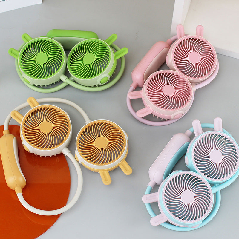 Women's Wearable Neck Fan with Dual Rotating Blades Stornfield