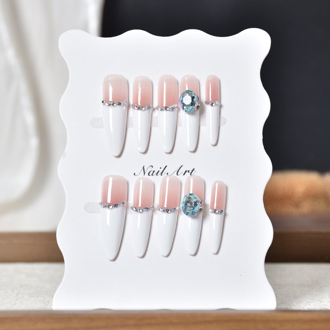 Luxury Rhinestone-Accented Stiletto Press-On Nail Art Stornfield