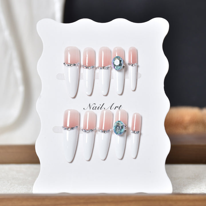 Luxury Rhinestone-Accented Stiletto Press-On Nail Art Stornfield