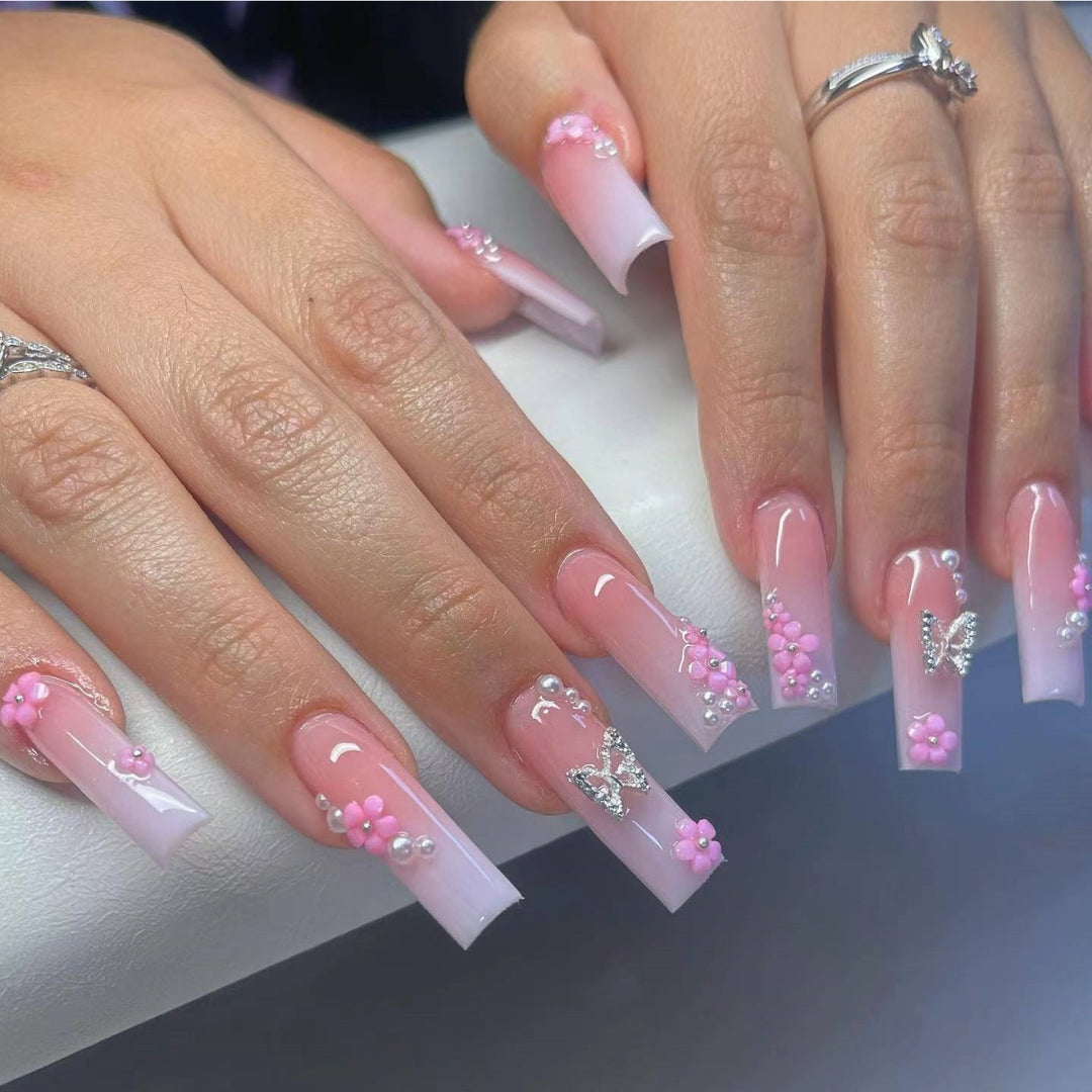 Decorative Floral and Butterfly Nail Extensions Stornfield