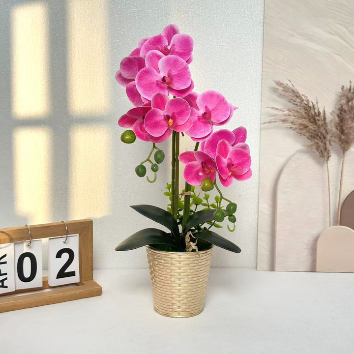 Artificial Orchid Floral Display for Indoor Home Decor