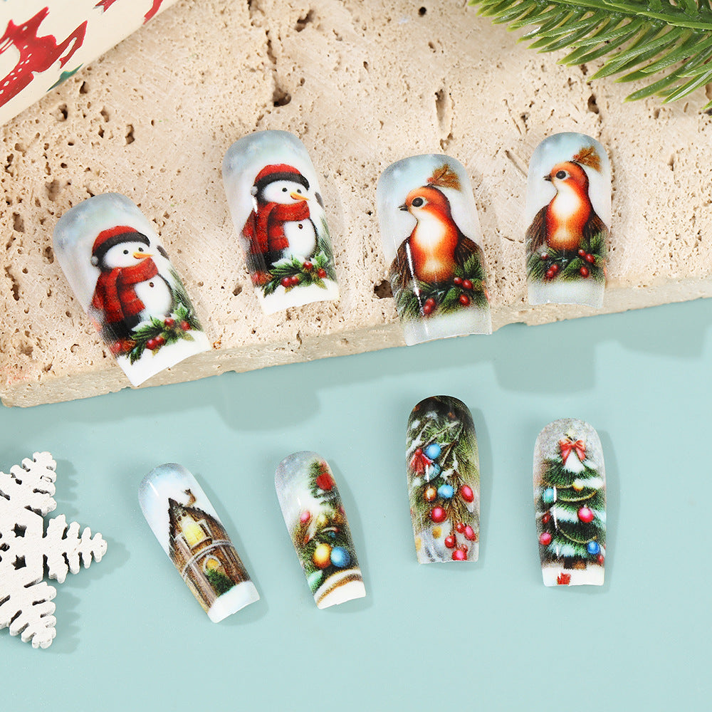 Creative artificial nails in festive Christmas design Stornfield