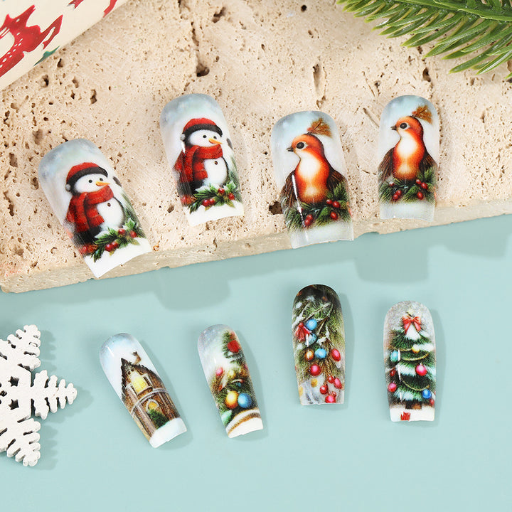 Creative artificial nails in festive Christmas design Stornfield