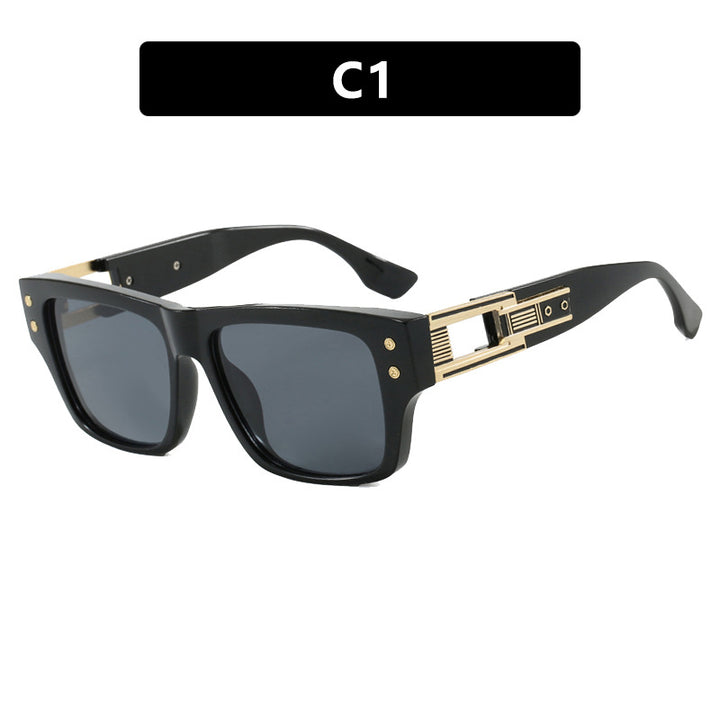 Women’s trendy square sunglasses with elegant gold decorative structure Stornfield