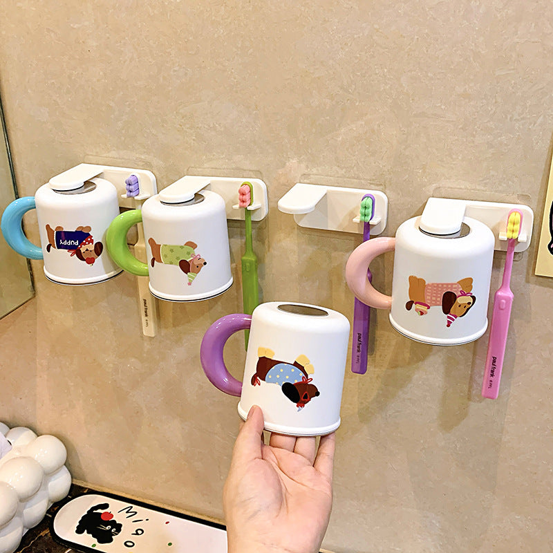 Wall-mounted toothbrush holder with cute dog design Stornfield