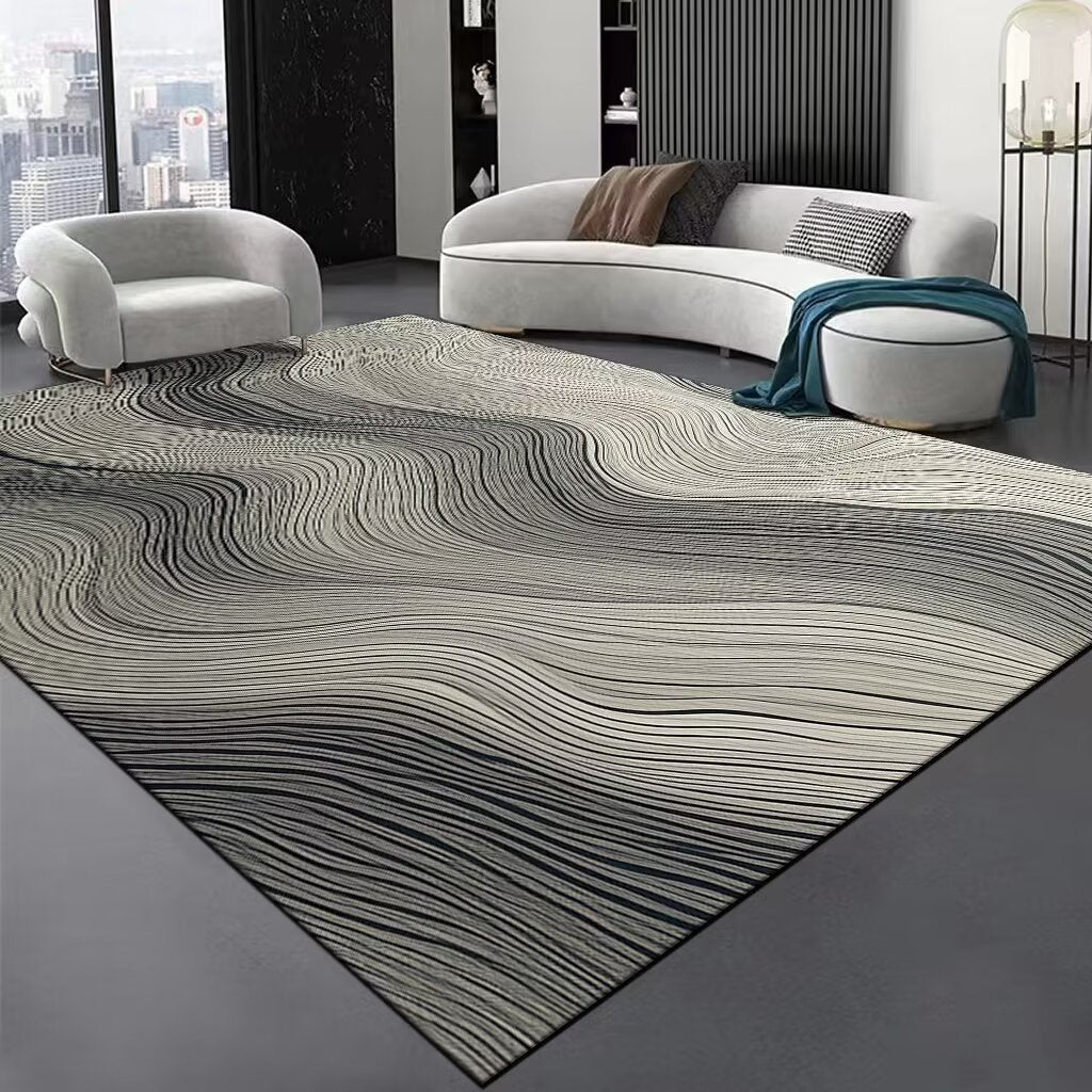 Contemporary Wave Pattern Area Rug Stornfield