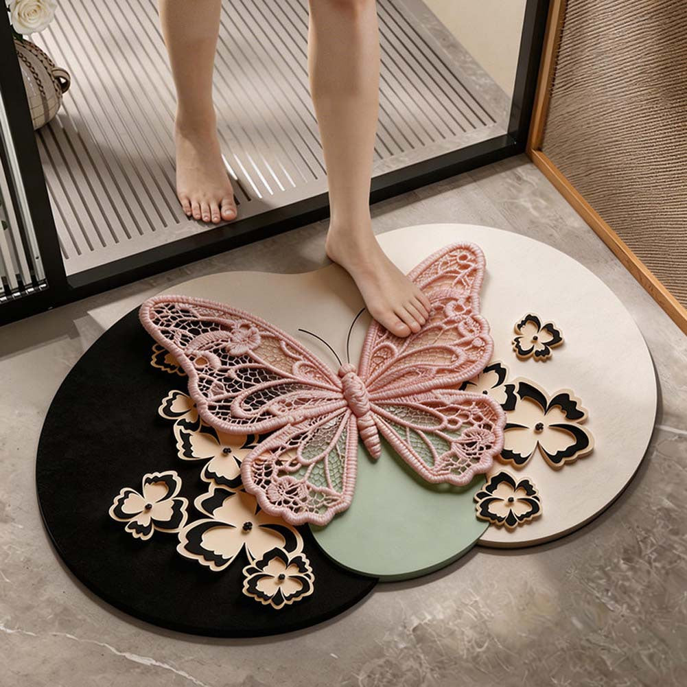 Floral Design Decorative Bath Mat