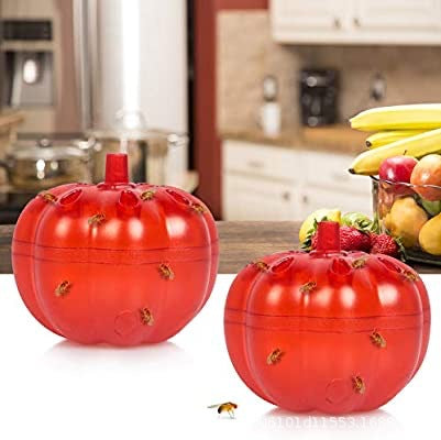 Reusable countertop fruit fly trap with tomato-shaped sticky bait reservoir Stornfield