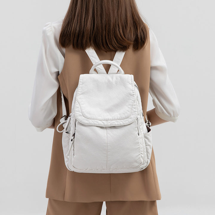 Versatile Soft Leather Backpack