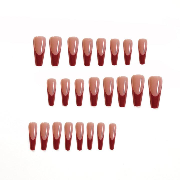 Elegant artificial nails with high-gloss finish and prominent French tip Stornfield