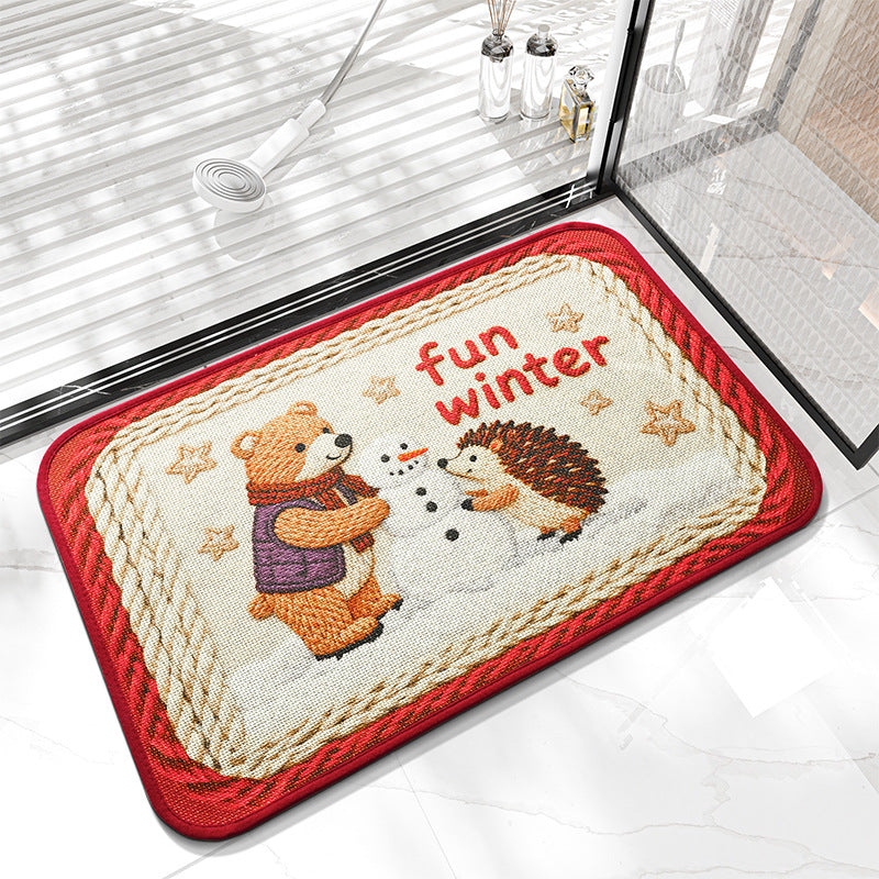 Cute Bunny-Themed Welcome Mat