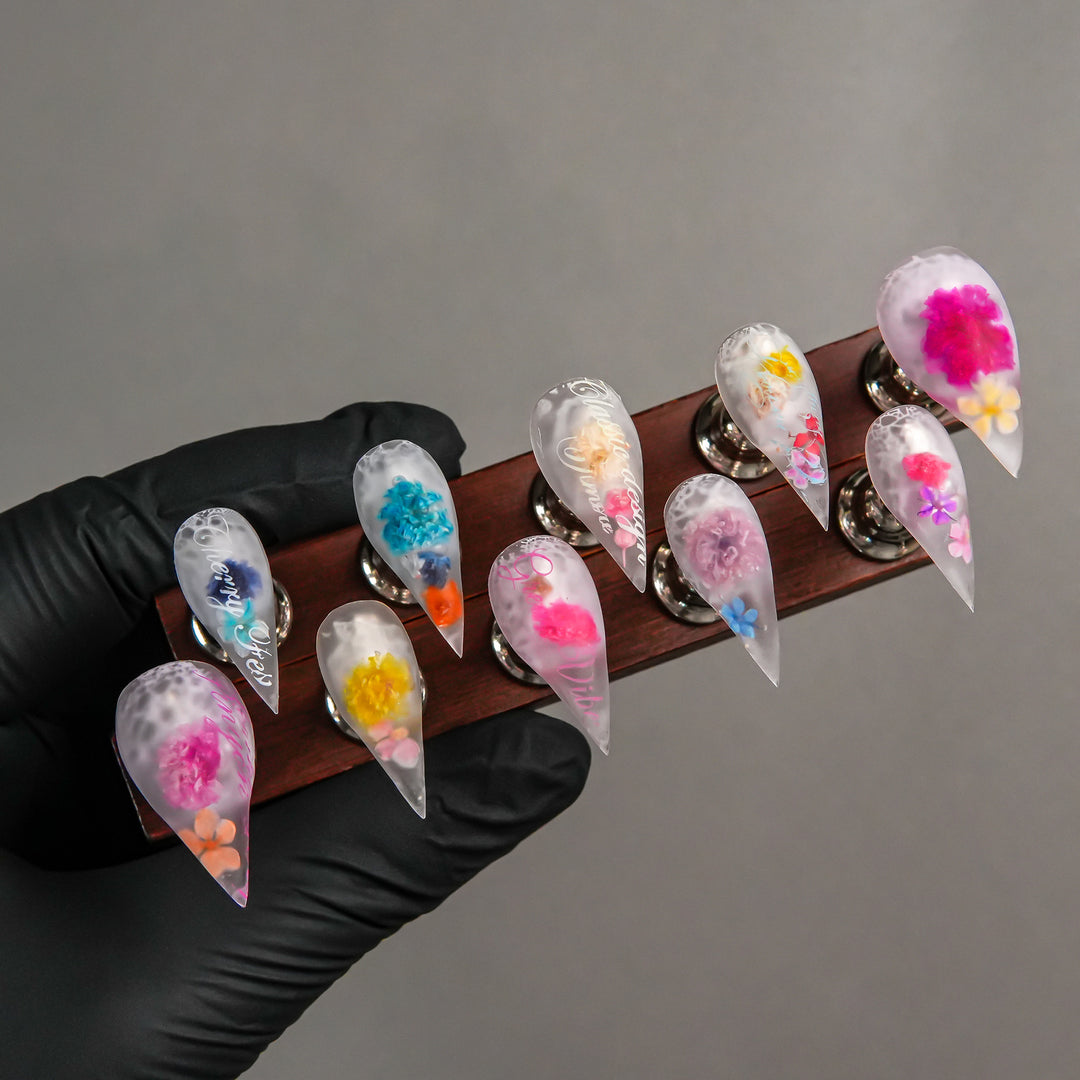 Stiletto Press-On Nail Enhancements with Gem Accents