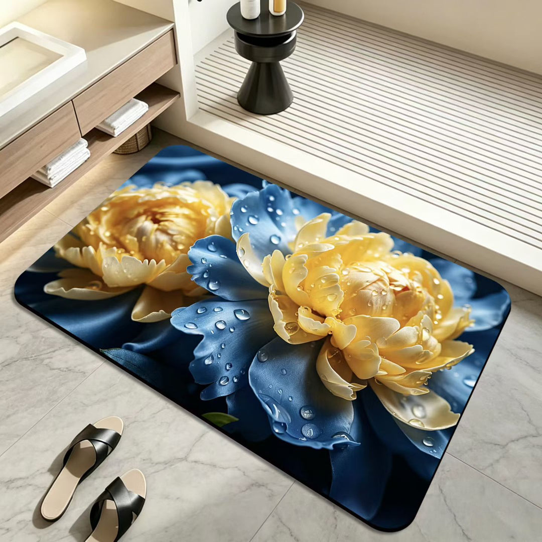 Floral-Themed Bath Mat