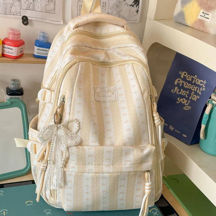 Stylish Bow-Accented Casual Backpack