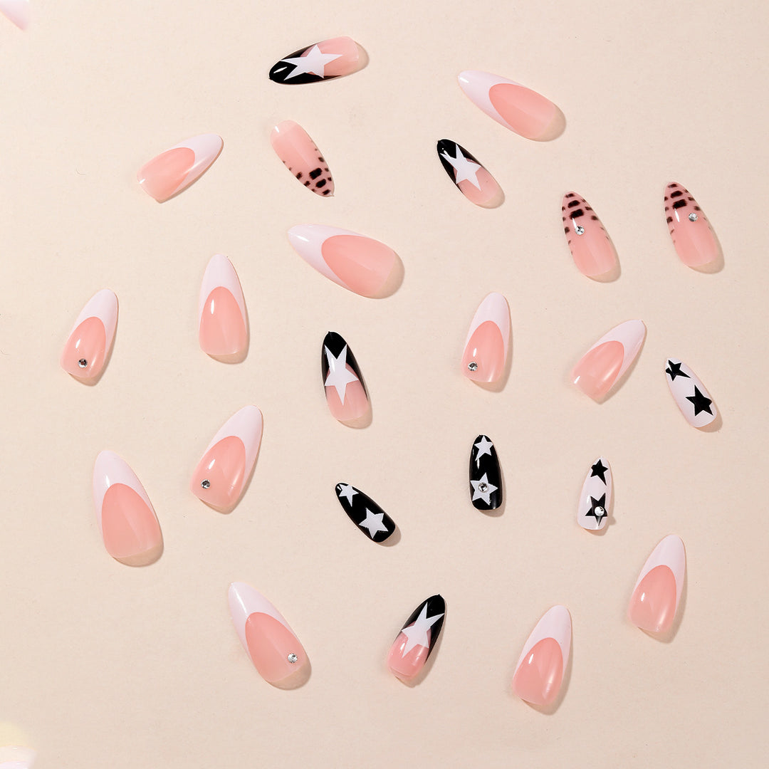 Star-Decorated Stiletto Nail Art Extensions Stornfield