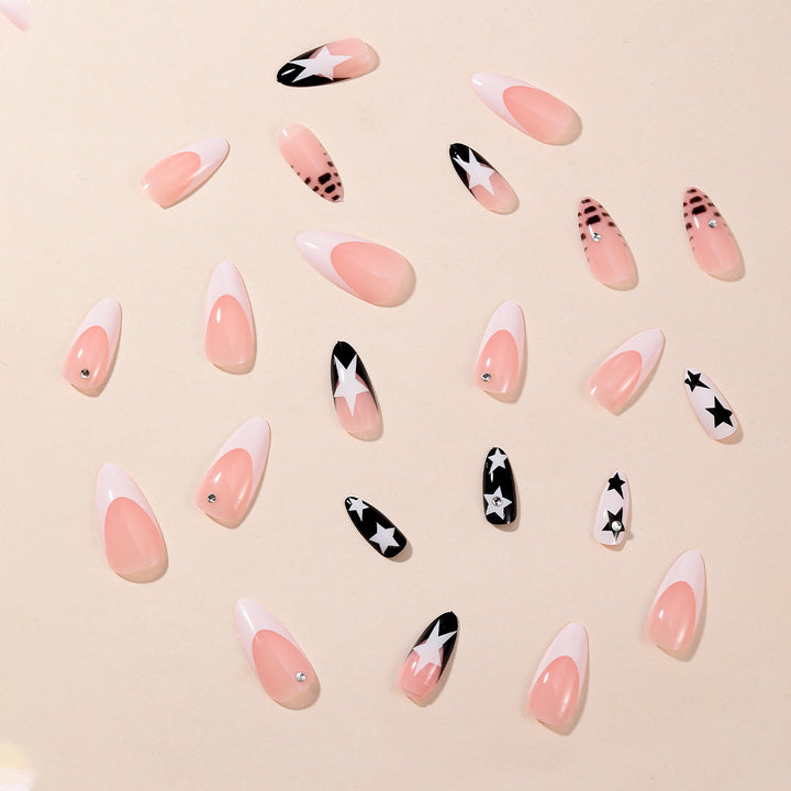 Star-Decorated Stiletto Nail Art Extensions Stornfield
