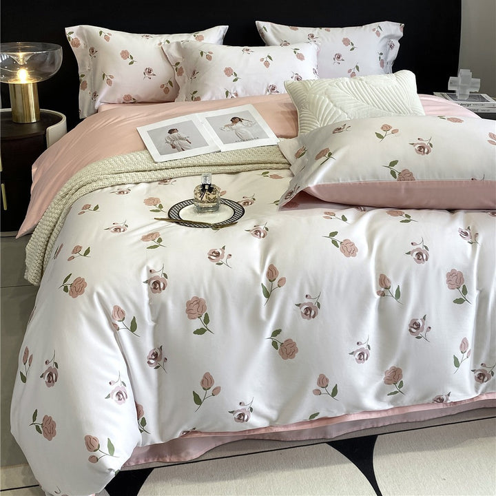 Luxury Reversible Paisley Cotton Sateen Duvet Cover Set
