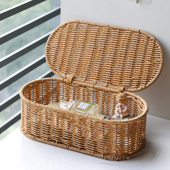 Unisex Oval Storage Basket with Handwoven Structure Stornfield